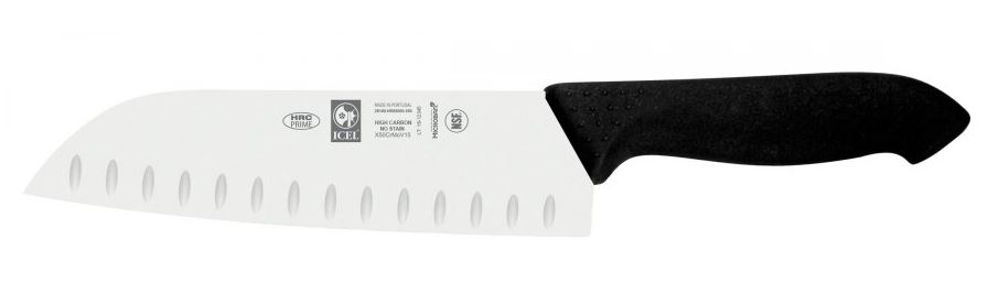 FACA SANTOKU ALVEOLOS 180MM PRETO HORECA